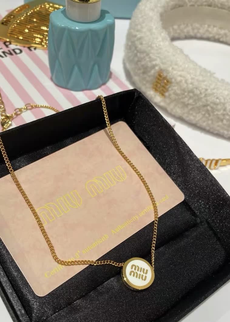 Miu Miu Logo Pendant Necklace